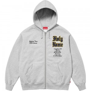 Supreme Salvation Zip Up Hooded Sweatshirt Grijs | Nederland-678439